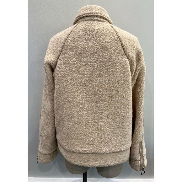 Jonathan Simkhai NWT Abigail Faux Shearling Cargo Jacket in Champagne Size M - Picture 8 of 11